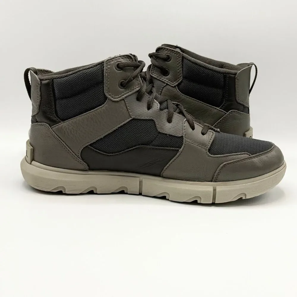 Sorel Men's Explorer Next Sneaker Mid Waterproof Shoes in a Grey and Black - US